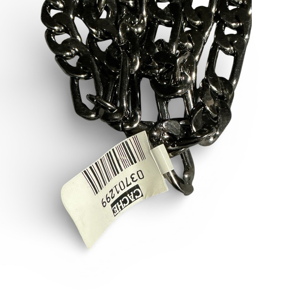Cache Black Rhinestone and Chain Necklace - Picture 7 of 7